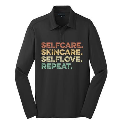 Selfcare Skincare Selflove Repeat Esthetician Silk Touch Performance Long Sleeve Polo