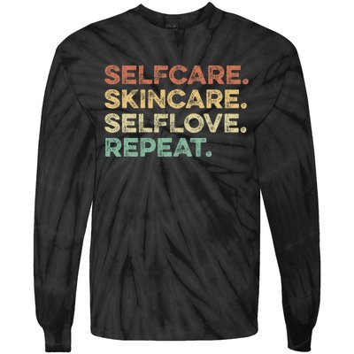 Selfcare Skincare Selflove Repeat Esthetician Tie-Dye Long Sleeve Shirt