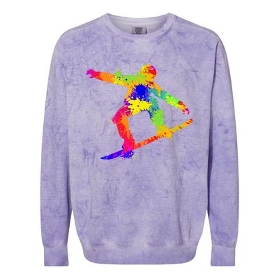 Snowboard Snowboarder Snowboarding Cool Gift Colorblast Crewneck Sweatshirt