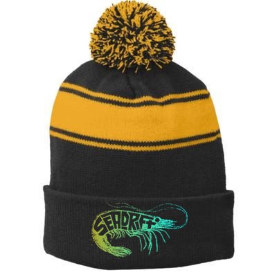 Seadrifter Shrimp Stripe Pom Pom Beanie