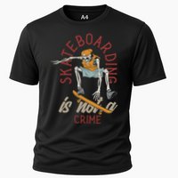 Skeleton Skateboarding Cooling Performance Crew T-Shirt