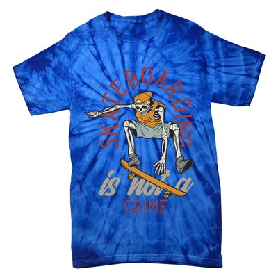 Skeleton Skateboarding Tie-Dye T-Shirt