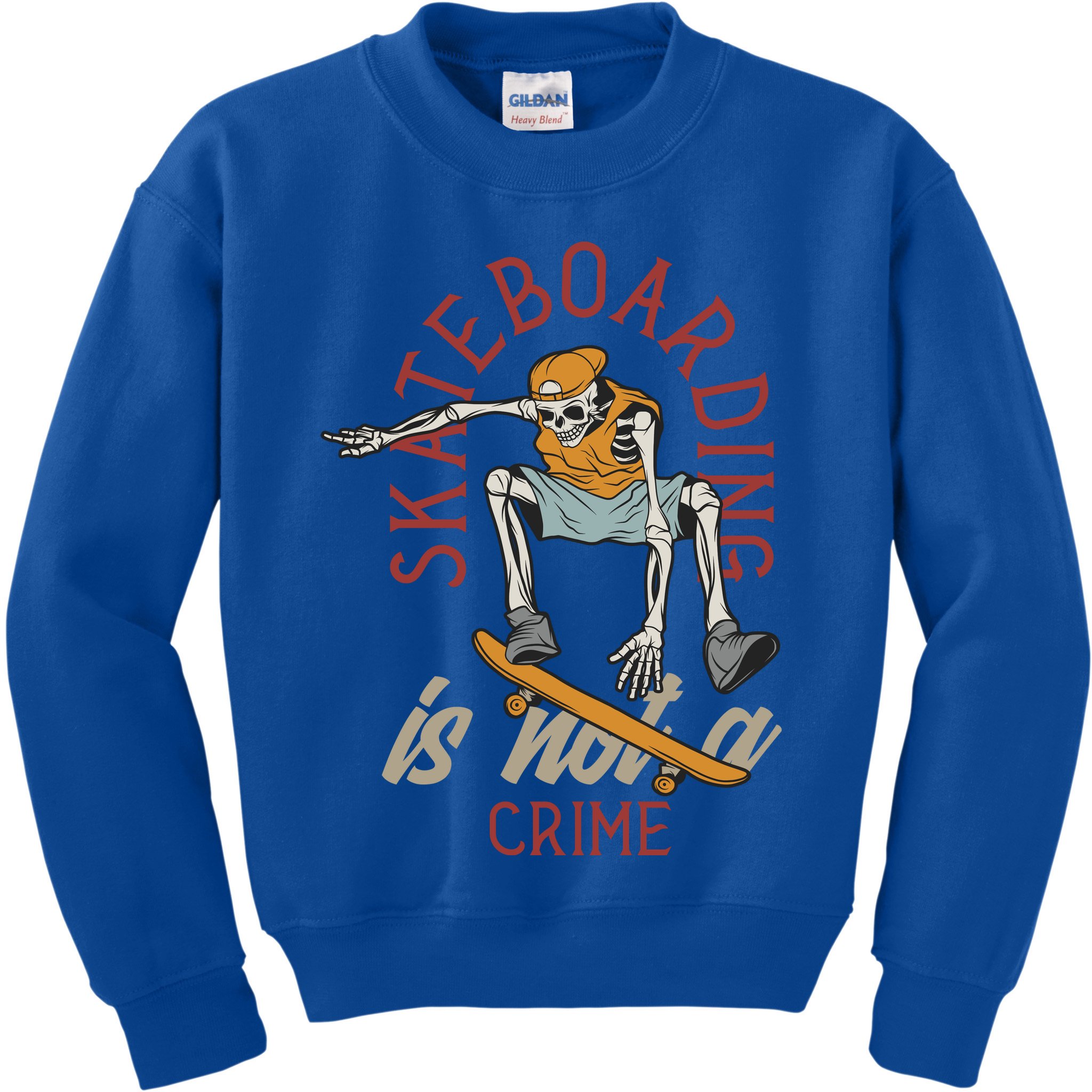 Skeleton Skateboarding Kids Sweatshirt