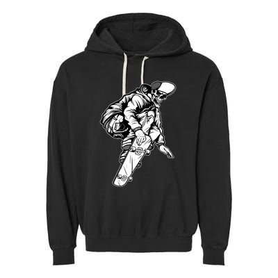 Skateboarding Skater Skate Board Skeleton Garment-Dyed Fleece Hoodie