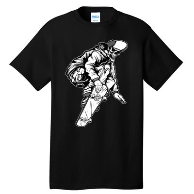 Skateboarding Skater Skate Board Skeleton Tall T-Shirt