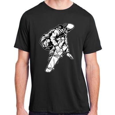 Skateboarding Skater Skate Board Skeleton Adult ChromaSoft Performance T-Shirt