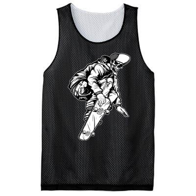 Skateboarding Skater Skate Board Skeleton Mesh Reversible Basketball Jersey Tank