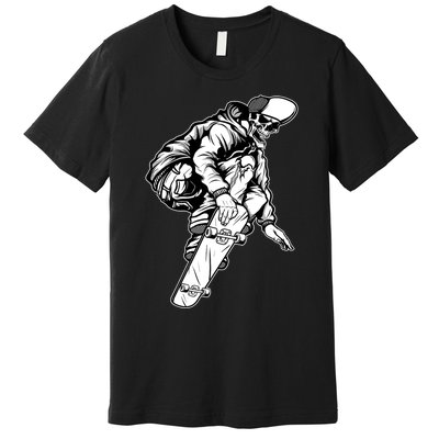 Skateboarding Skater Skate Board Skeleton Premium T-Shirt