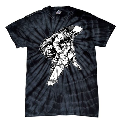 Skateboarding Skater Skate Board Skeleton Tie-Dye T-Shirt