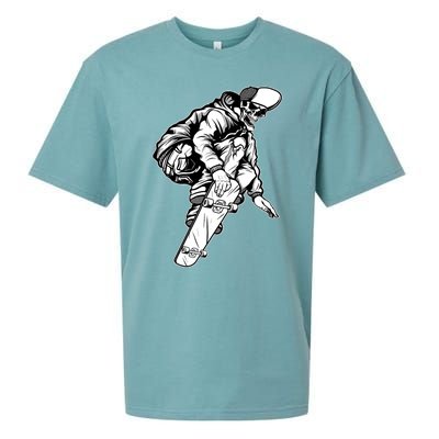 Skateboarding Skater Skate Board Skeleton Sueded Cloud Jersey T-Shirt