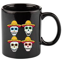 Sugar Skull Sombrero Dia De Los Muertos Mexican Day Of Dead 11oz C Handle Ceramic Mug