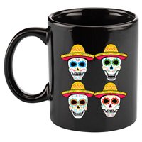 Sugar Skull Sombrero Dia De Los Muertos Mexican Day Of Dead 11oz C Handle Ceramic Mug
