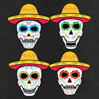 Sugar Skull Sombrero Dia De Los Muertos Mexican Day Of Dead 11oz C Handle Ceramic Mug