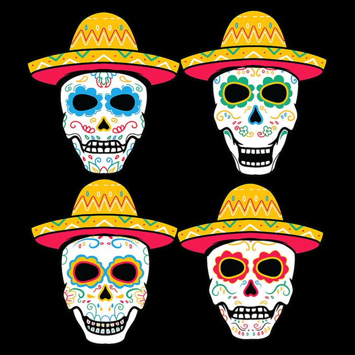 Sugar Skull Sombrero Dia De Los Muertos Mexican Day Of Dead Wool Snapback Cap