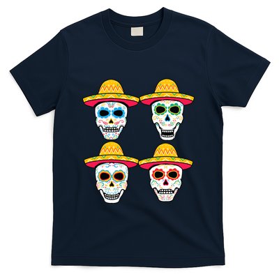 Sugar Skull Sombrero Dia De Los Muertos Mexican Day Of Dead T-Shirt