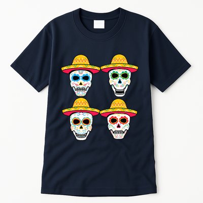 Sugar Skull Sombrero Dia De Los Muertos Mexican Day Of Dead Tall T-Shirt