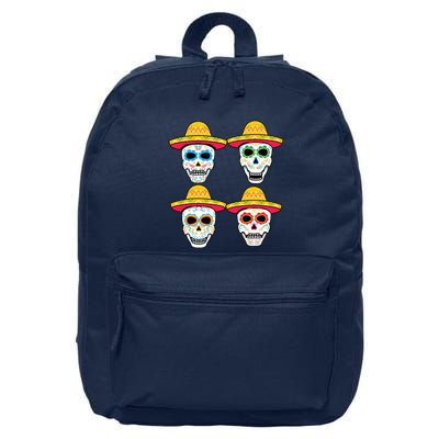 Sugar Skull Sombrero Dia De Los Muertos Mexican Day Of Dead 16 in Basic Backpack