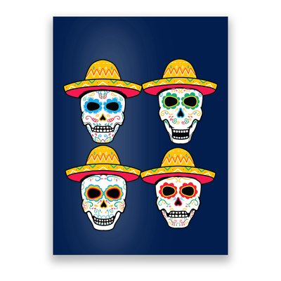 Sugar Skull Sombrero Dia De Los Muertos Mexican Day Of Dead Poster