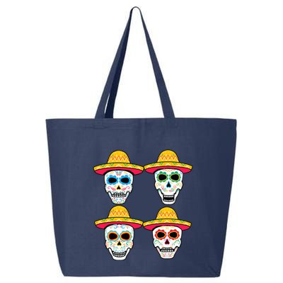 Sugar Skull Sombrero Dia De Los Muertos Mexican Day Of Dead 25L Jumbo Tote
