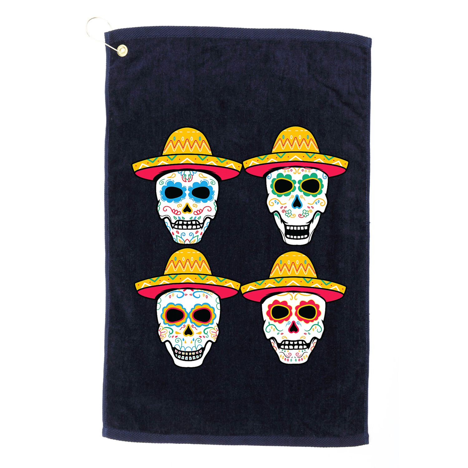 Sugar Skull Sombrero Dia De Los Muertos Mexican Day Of Dead Golf Towel