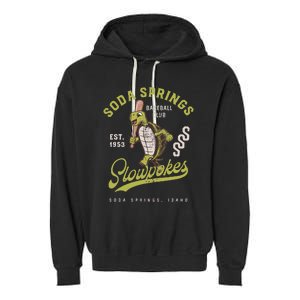 Soda Springs Slowpokes Retro Minor League Baseball Team Garment-Dyed Fleece Hoodie