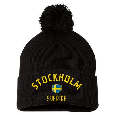 Stockholm Sweden Stockholm Sverige Pom Pom 12in Knit Beanie