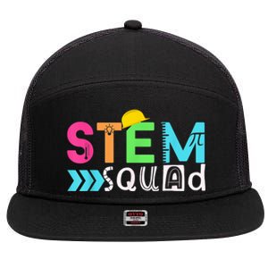 STEM Squad Science Technology Engineering Math Teacher Gift 7 Panel Mesh Trucker Snapback Hat