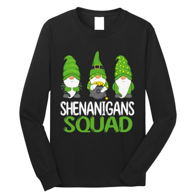 Shenanigans Squad st patrick green Shamrock gnome Long Sleeve Shirt