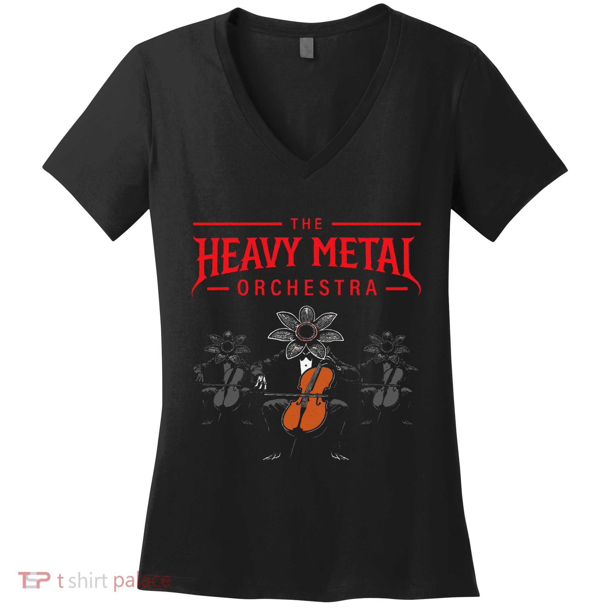 Stranger Strings Women's V-Neck T-Shirt