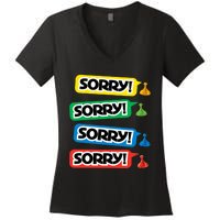 Sorry Sorry! Sorry! Sorry! Women's V-Neck T-Shirt