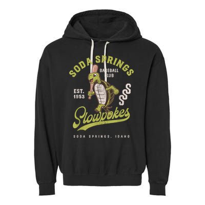 Soda Springs Slowpokes Retro Minor League Baseball Team Garment-Dyed Fleece Hoodie