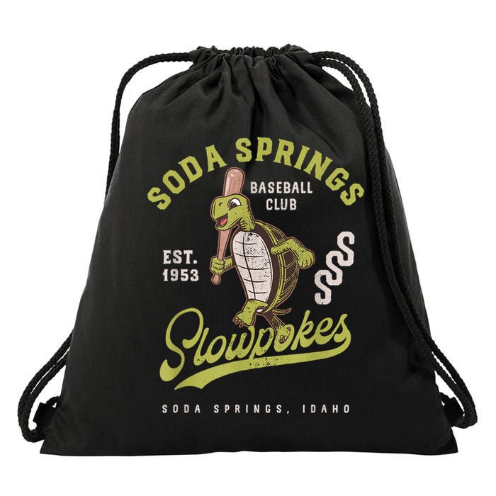 Soda Springs Slowpokes Retro Minor League Baseball Team Drawstring Bag