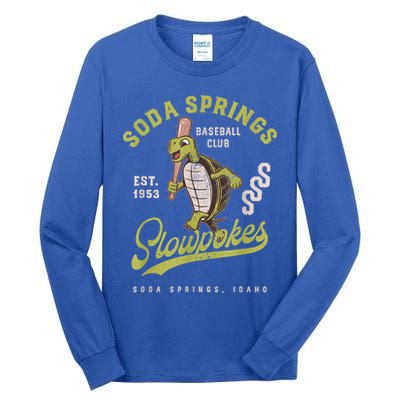 Soda Springs Slowpokes Retro Minor League Baseball Team Tall Long Sleeve T-Shirt