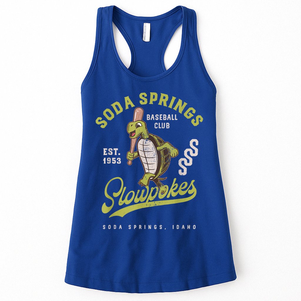 Soda Springs Slowpokes Retro Minor League Baseball Team Womens Tank Top