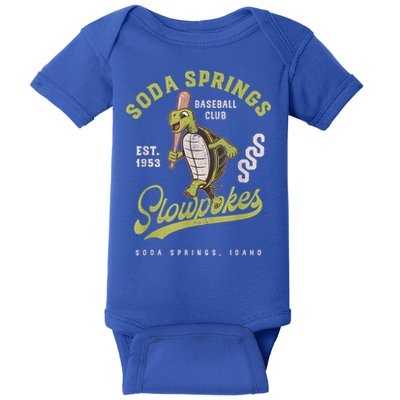 Soda Springs Slowpokes Retro Minor League Baseball Team Baby Bodysuit