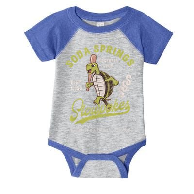 Soda Springs Slowpokes Retro Minor League Baseball Team Infant Baby Jersey Bodysuit