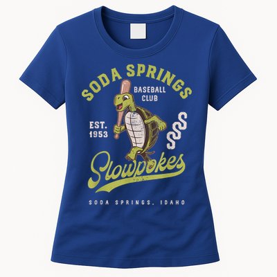 Soda Springs Slowpokes Retro Minor League Baseball Team Womens T-Shirt