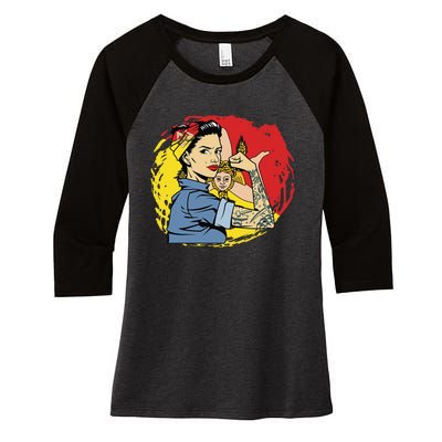 Sicilian Strong  Sicily Women's Tri-Blend 3/4-Sleeve Raglan Shirt