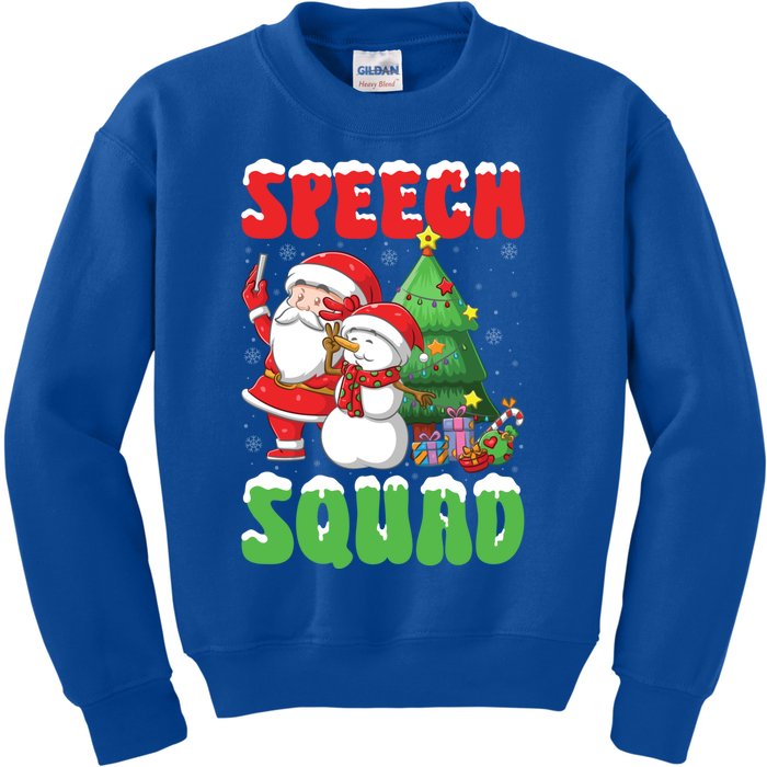 Speech Squad Snow Santa Speech Therapist Slp Christmas Cute Gift Kids Sweatshirt