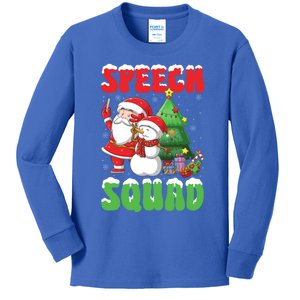 Speech Squad Snow Santa Speech Therapist Slp Christmas Cute Gift Kids Long Sleeve Shirt