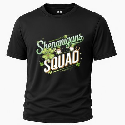 Shenanigans Squad St Patricks Day Irish Shamrock Gnomies Go Lucky Cooling Performance Crew T-Shirt