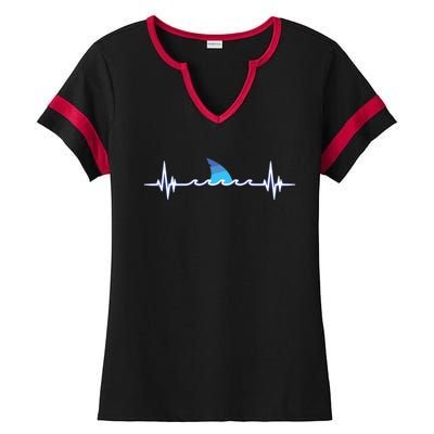 Shark Shirts, Shark Lover Gift, Shark Heartbeat Ladies Halftime Notch Neck Tee