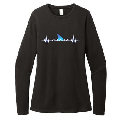 Shark Shirts, Shark Lover Gift, Shark Heartbeat Womens CVC Long Sleeve Shirt