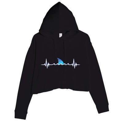 Shark Shirts, Shark Lover Gift, Shark Heartbeat Crop Fleece Hoodie