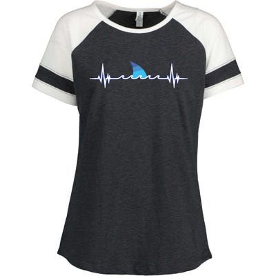 Shark Shirts, Shark Lover Gift, Shark Heartbeat Enza Ladies Jersey Colorblock Tee