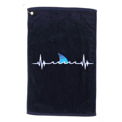 Shark Shirts, Shark Lover Gift, Shark Heartbeat Platinum Collection Golf Towel