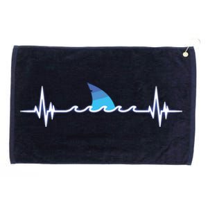 Shark Shirts, Shark Lover Gift, Shark Heartbeat Grommeted Golf Towel