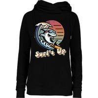 Surfer Shark SurfS Up Womens Funnel Neck Pullover Hood