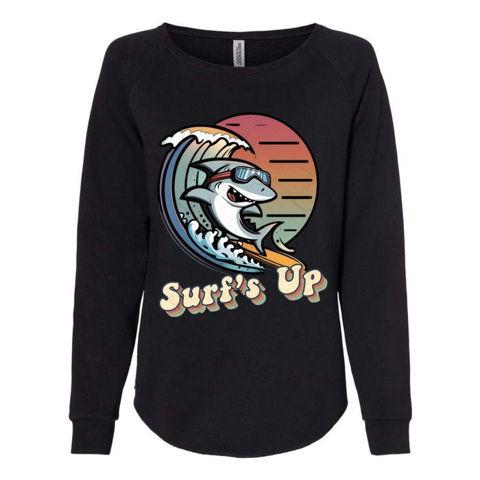 Surfer Shark SurfS Up Womens California Wash Sweatshirt