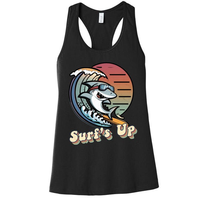 Surfer Shark SurfS Up Women's Racerback Tank